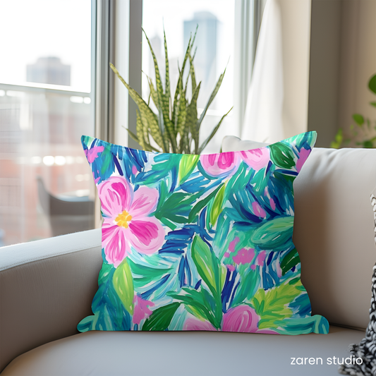 Floral Pillow Cover – Pink Bloom | Bloom & Lush Collection