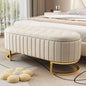 Elegant Fabric Velvet Storage Footstool for Home