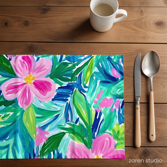 Floral Placemat Set of 4 – Pink Bloom | Bloom & Lush Collection