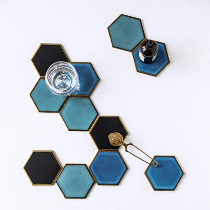 Nordic style gilded ceramic coaster