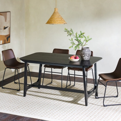 Mid-Century Modern Dining Table With Trestle Base