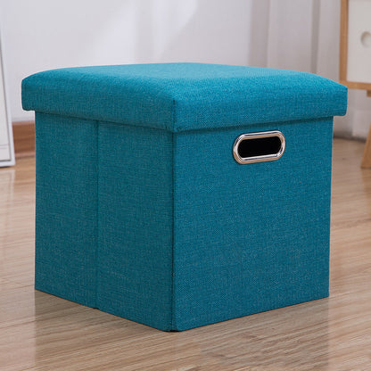 Stylish Cotton Linen Storage Stool for Organization