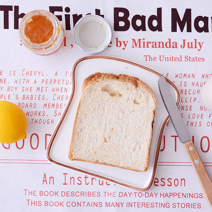 Elegant Japanese Breakfast Bread Tray in Porcelain