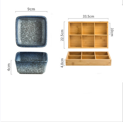 Japanese Square Ceramic Seasoning Dish Set Collection