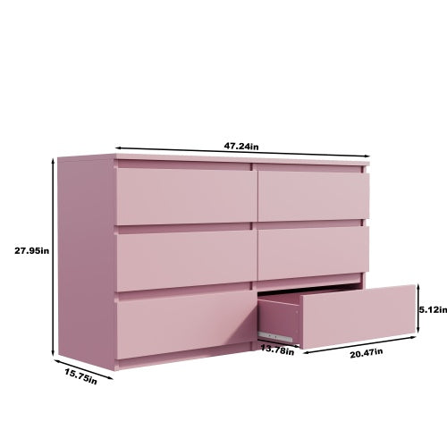 Particle Board 6 Drawer Cabinet Dressing Table