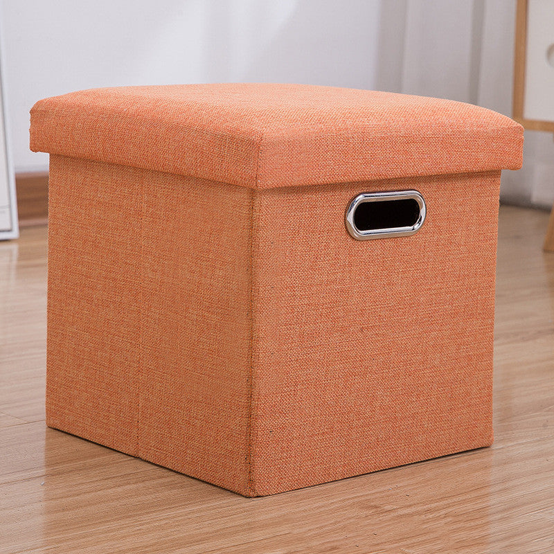 Stylish Cotton Linen Storage Stool for Organization