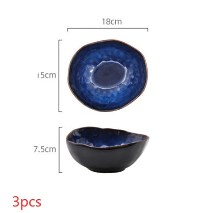 European Style Ceramic Deep Bowl Irregular Design