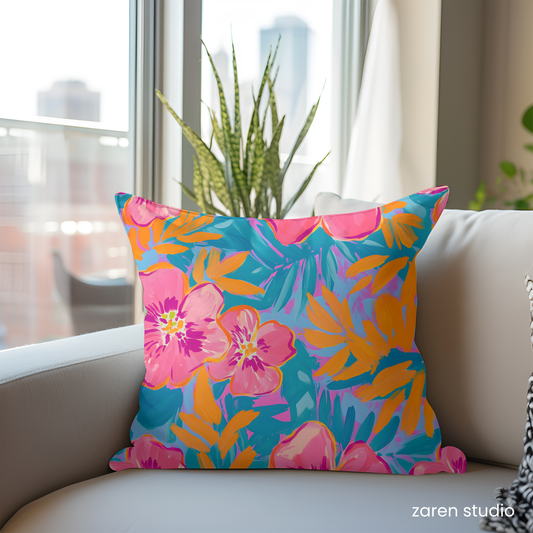 Floral Pillow Cover – Wild Orchid | Bloom & Lush Collection