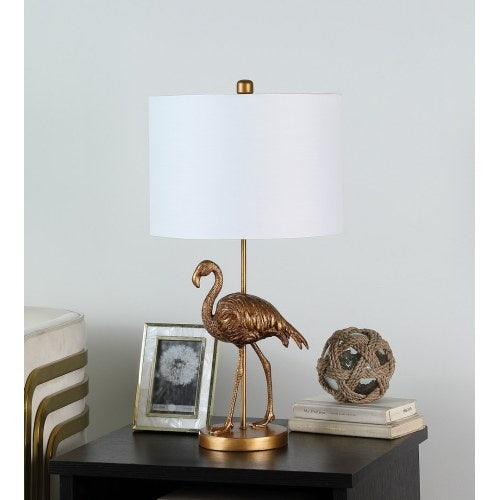 Matte Gold Flamingo Resin Table Lamp for Decor