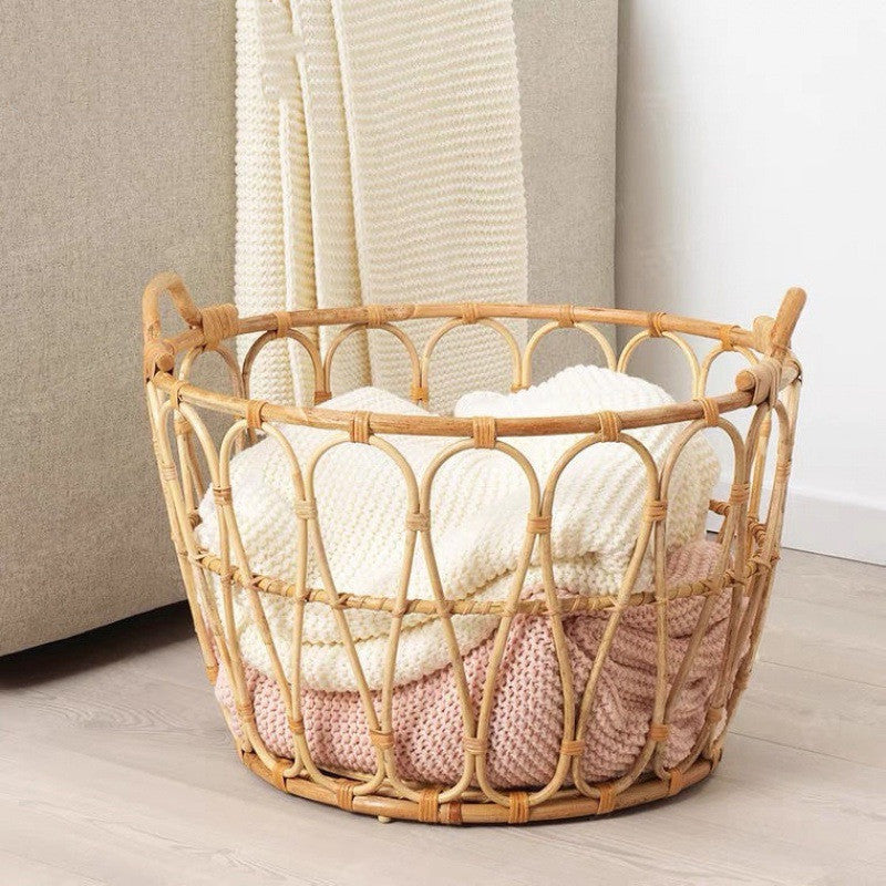 Handmade Rattan Woven Clothes Storage Basket Design