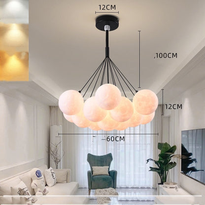 Nordic Bedroom Chandelier Creative Moon Bubble Lights