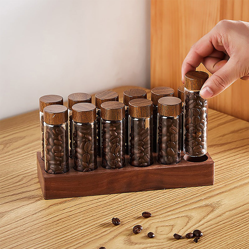 Coffee Bean Storage Set – 12 Pc with Stand