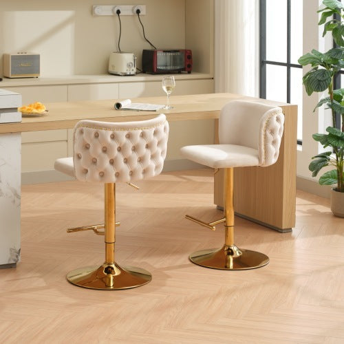 Modern Swivel Barstools – Adjustable PU Seat