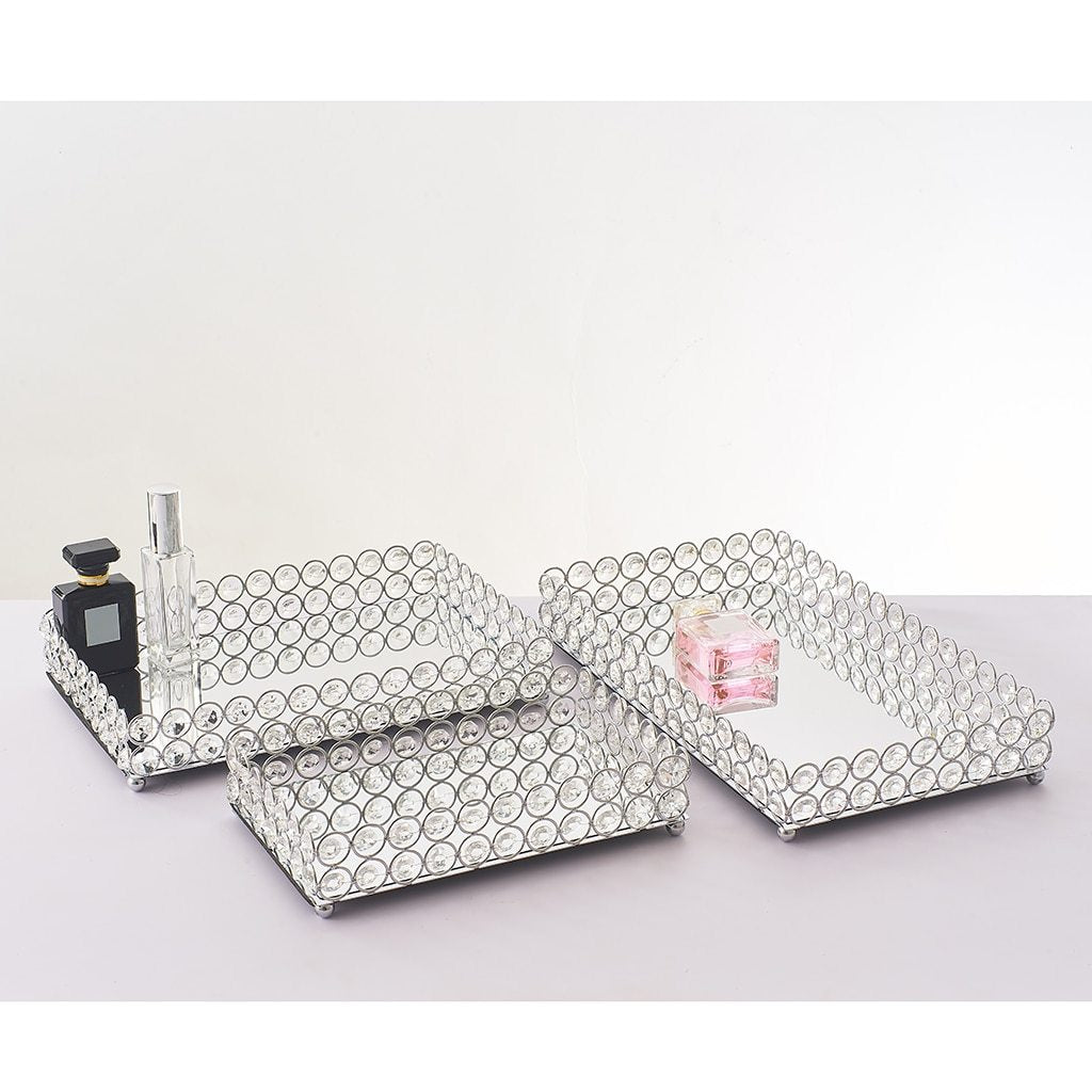 Metal Tray Crystal Storage Tray for Cosmetics