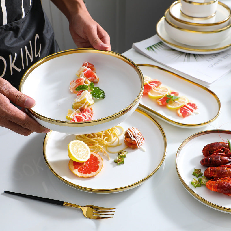 High-End Tableware Set in Nordic Gold Finish