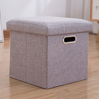 Stylish Cotton Linen Storage Stool for Organization