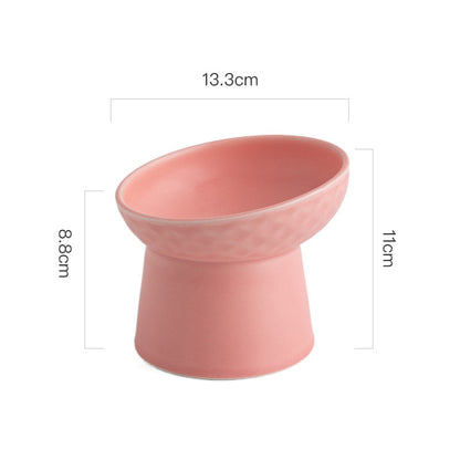 Fashion Oblique Cat Bowl Ceramic Pet Bowl 200ml