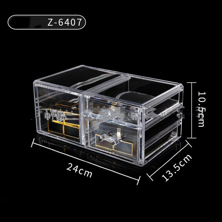 Cosmetic Storage Box with Transparent Drawer Acrylic