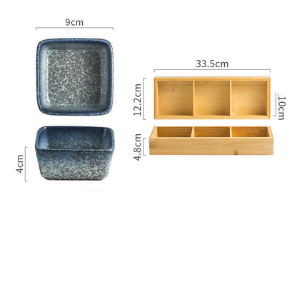 Japanese Square Ceramic Seasoning Dish Set Collection