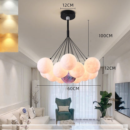 Nordic Bedroom Chandelier Creative Moon Bubble Lights