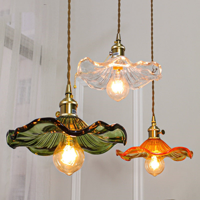 Brass Nordic Japanese Style Glass Chandelier