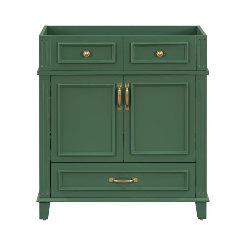 Vintage Green Bathroom Storage Cabinet with Soft Close