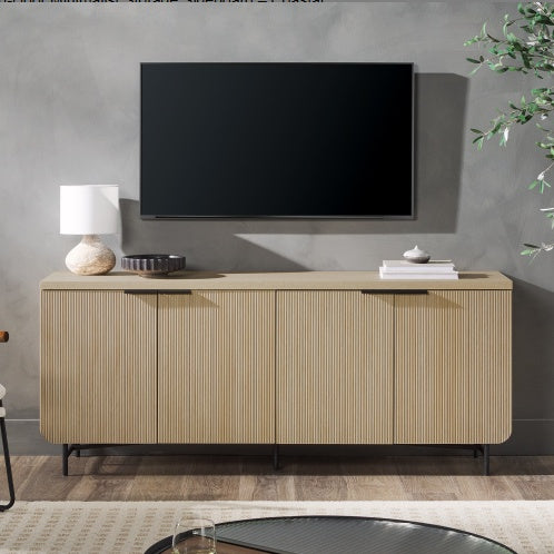 Modern Fluted-Door Minimalist Storage Sideboard Unit