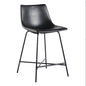 Modern Upholstered Counter Stool With Metal X Base, Set Of 2, Black