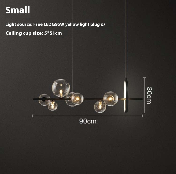 Modern Minimalist Bedroom Glass Bubble Ball Chandelier