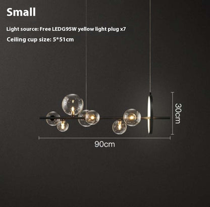 Modern Minimalist Bedroom Glass Bubble Ball Chandelier