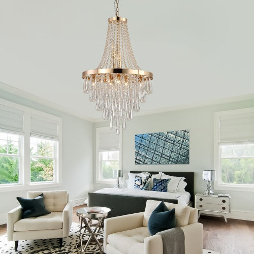 Golden Crystal Chandelier For Modern Luxury Spaces