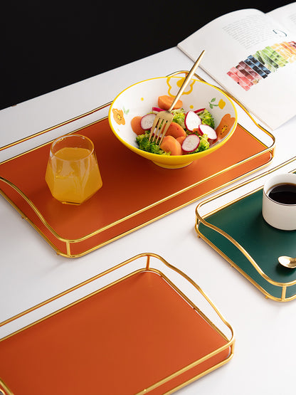 Household Rectangular Tea Tray for Cup Storage