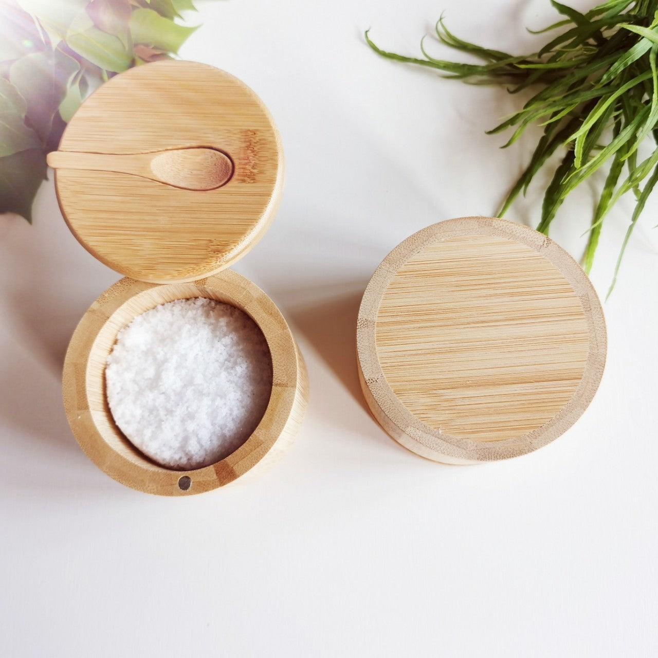 Bamboo Seasoning Jar With Spoon For Kitchen