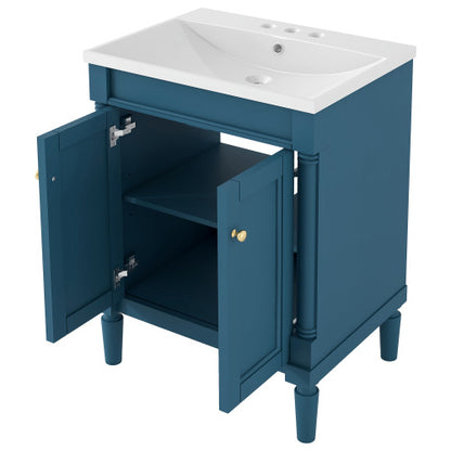 Modern 24 Bathroom Vanity With Top Sink Storage