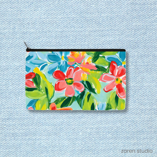 Floral Pouch – Tropical Coral | Bloom & Lush Collection