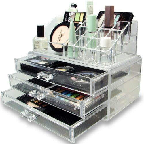 Cosmetic Storage Box with Transparent Drawer Acrylic