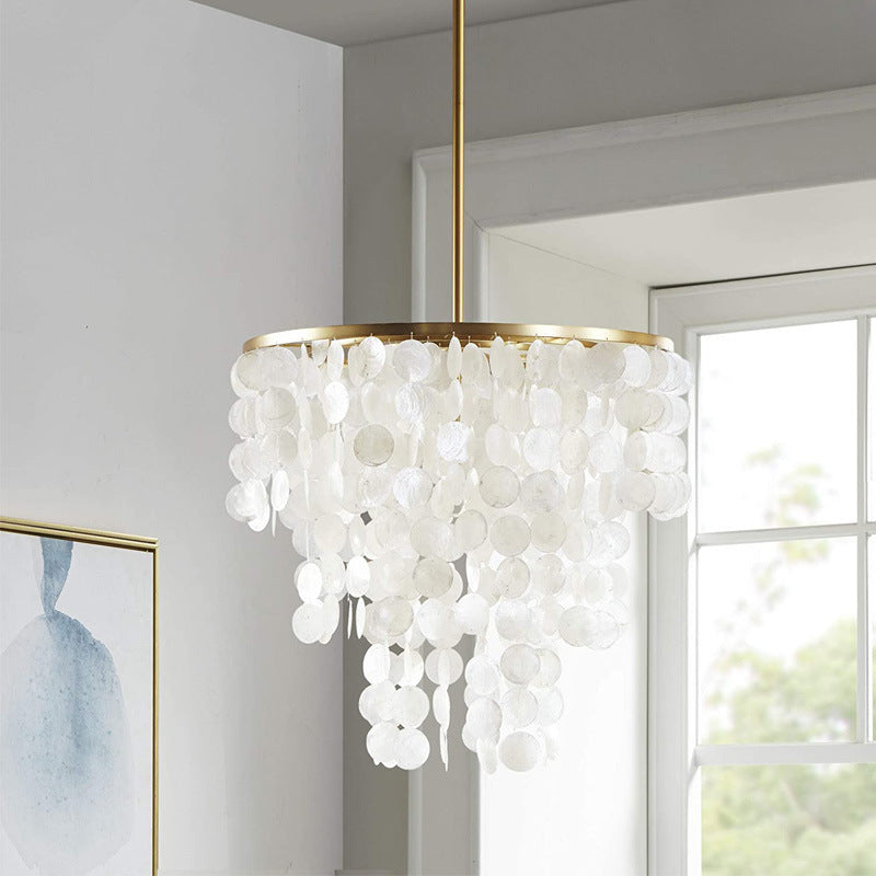 Simple Bedroom Shell Chandelier for Eye Protection