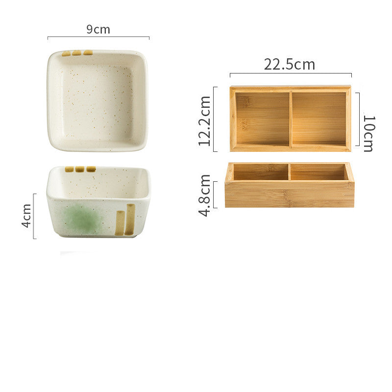 Japanese Square Ceramic Seasoning Dish Set Collection