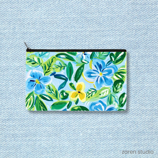 Floral Pouch – Blue Breeze | Bloom & Lush Collection
