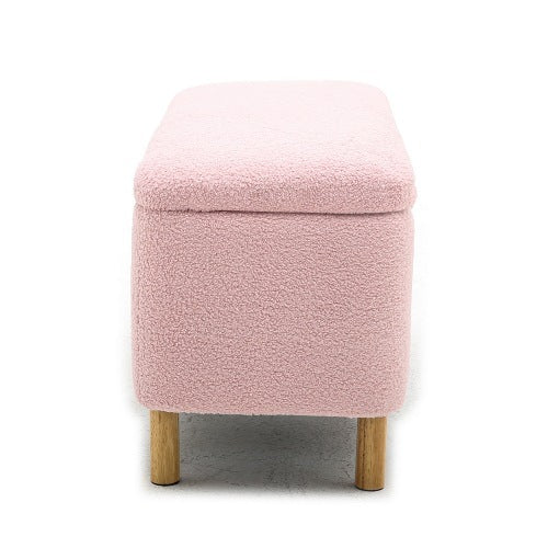 Basics Upholstered Storage Ottoman And Entryway Bench Pink