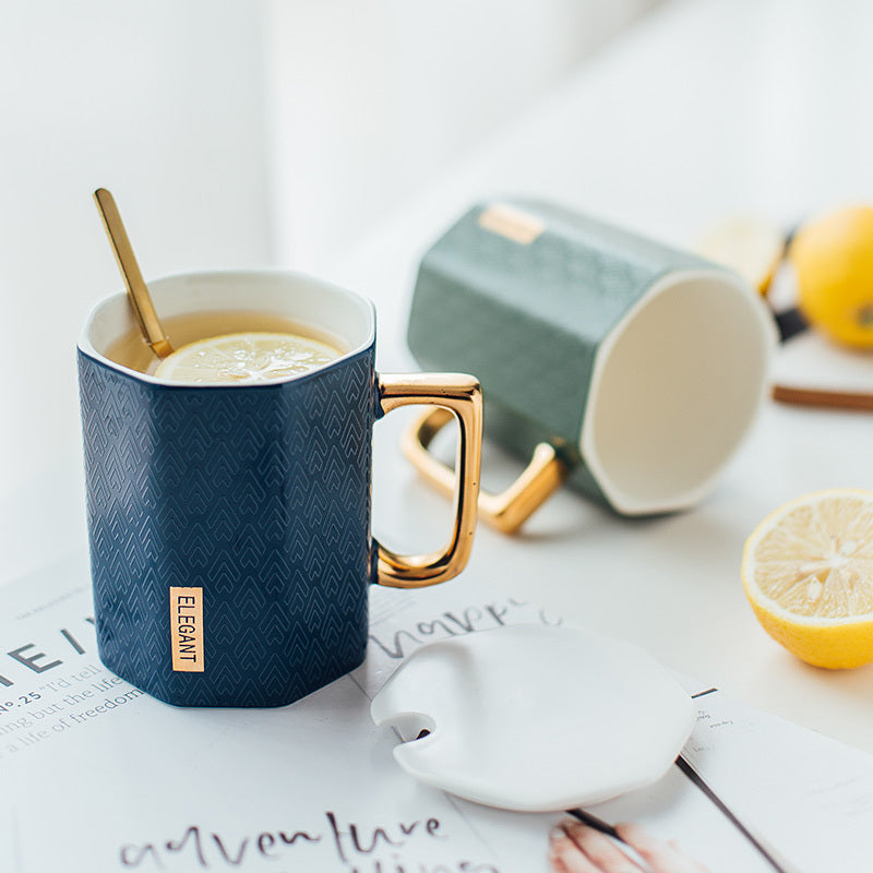 Simple Nordic Ceramic Mug in Elegant Colors Set