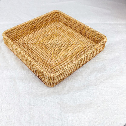 Rattan Tray Desktop Storage Woven Basket