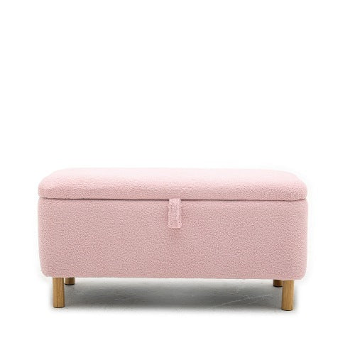 Basics Upholstered Storage Ottoman And Entryway Bench Pink