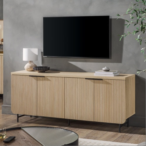 Modern Fluted-Door Minimalist Storage Sideboard Unit