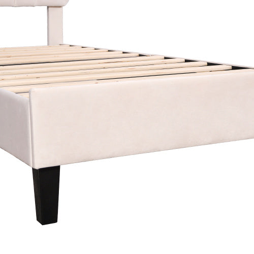 Linen Material With Metal Frame Bed Frame Design