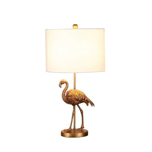 Matte Gold Flamingo Resin Table Lamp for Decor