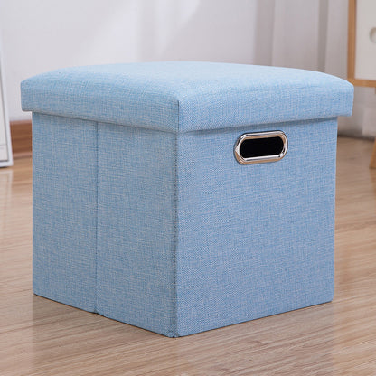 Stylish Cotton Linen Storage Stool for Organization