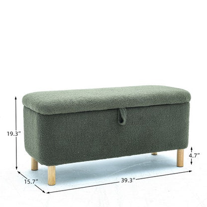 Basics Upholstered Storage Ottoman And Entryway Bench Green