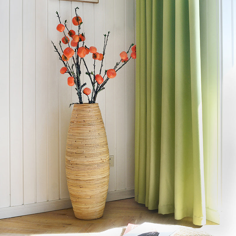 Simple Modern Rattan Wooden Vase for Rustic Decor