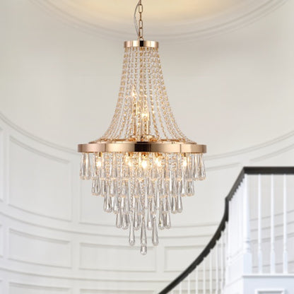 Golden Crystal Chandelier For Modern Luxury Spaces